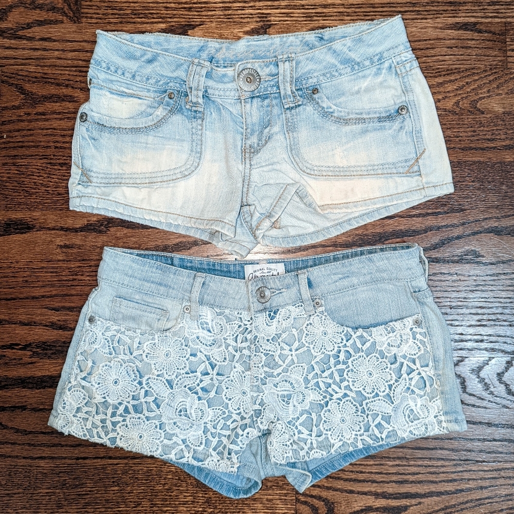 Aeropostale Lightwash Denim Shorts Bundle